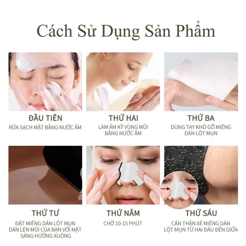 Miếng dán lột mụn HAYUE than tre hoạt tính làm sạch sâu giảm mụn đầu đen cho vùng mũi