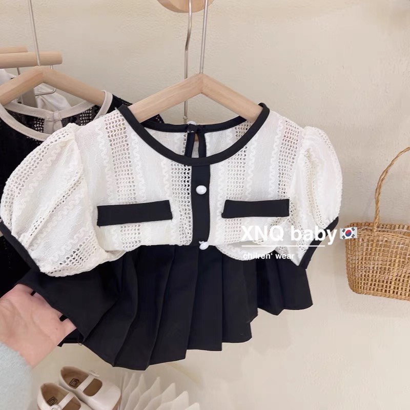 SET54 - Váy bé gái, set váy áo tiểu thư sang chảnh cho bé gái từ 8-18kg, richkid123