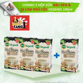 Combo 3 Sữa Đậu Nành Vegemil Đậu Đen & 16 Loại Ngũ Cốc 190ml