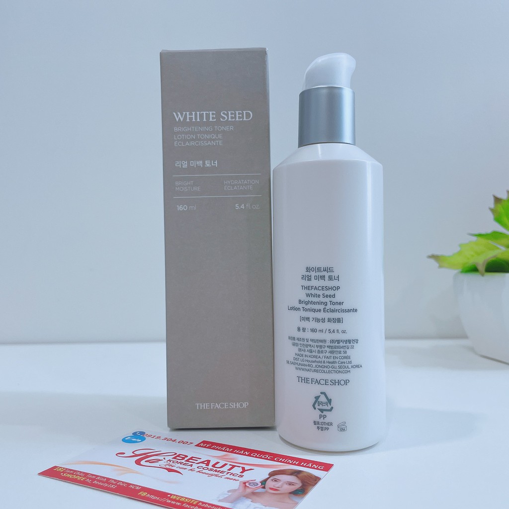 Nước hoa hồng trắng da dưỡng ẩm se khít lỗ chân lông The Face Shop White Seed Brightening Toner 145ml | BigBuy360 - bigbuy360.vn