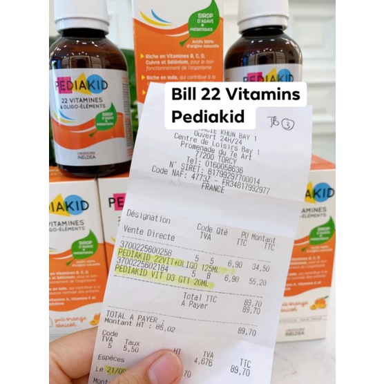 Vitamin tổng hợp Pediakid 22 Vitamins &amp; Minerals, Pháp (125ml) bổ sung 22 vitamin và khoáng chất cho trẻ từ 6 tháng tuổi