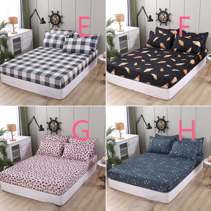 Ga giường vải cotton chống trượt thân thiện với da in họa tiết xinh xắn thích hợp với phòng của nữ