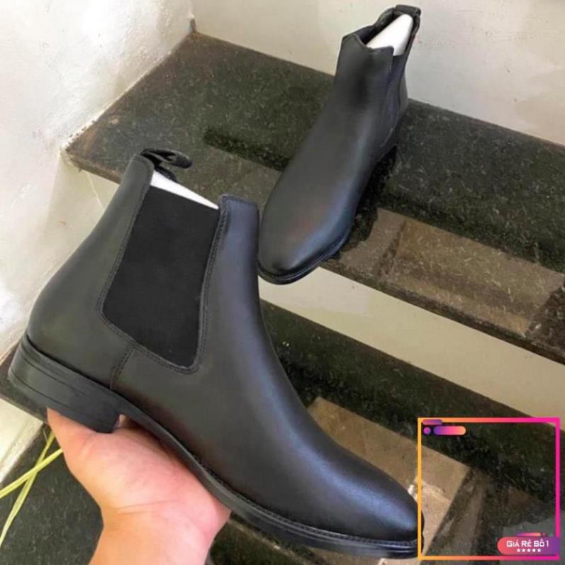 Giày Chelsea Boots nam SN15 cao cổ da bò đế độn 4cm cá tính năng động trẻ trung  -V1