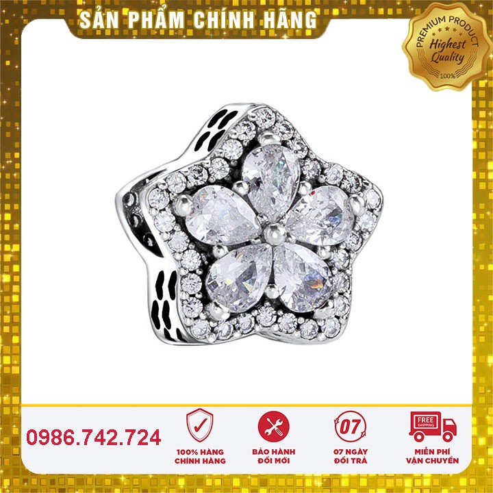 [Hàng cao cấp] Charm Bạc S925 ALE Cao Cấp - Charm bạc Hoa Năm Cánh đính đá - Mã sản phẩm CHARMBAC_DNJ00025