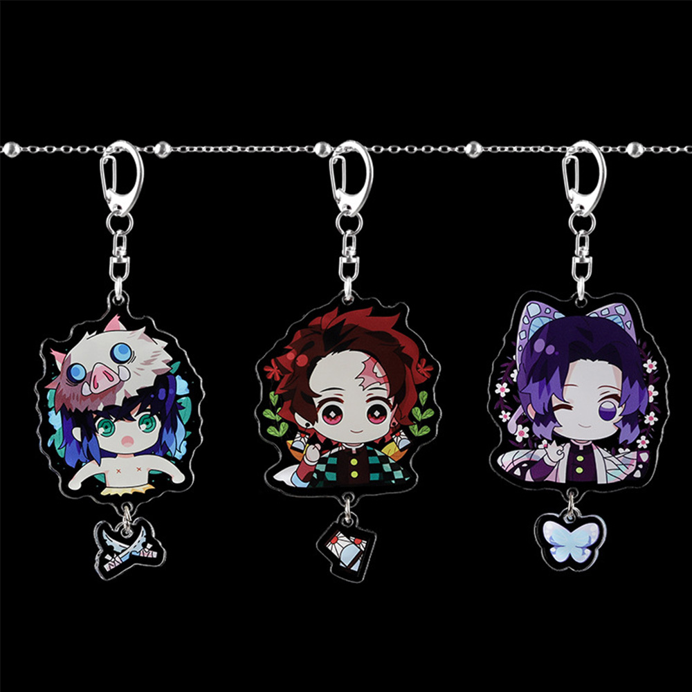 Móc chìa khóa Acrylic hình hoạt hình Demon Slayer Tomioka Giyuu Kamado Tanjirou độc đáo