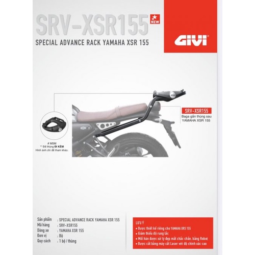 Baga sau GIVI SRV XSR155 YAMAHA - chính hãng