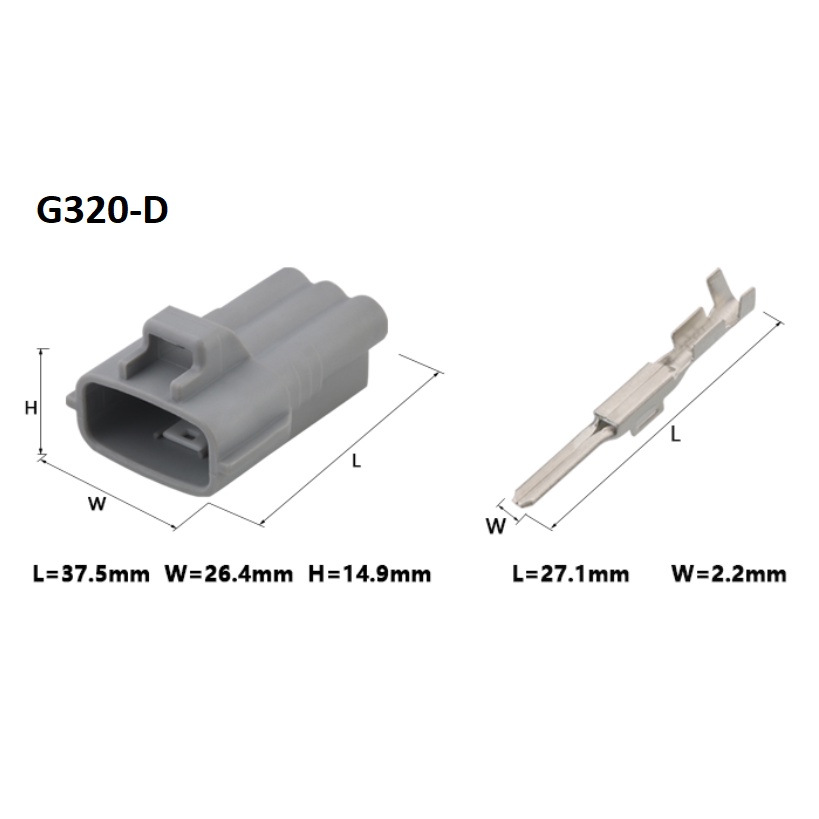 G320-Giắc cắm Đầu nối dây nịt 3 lỗ 2.2MM