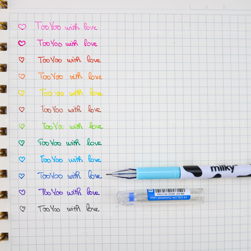 Bút bi nước nhiều màu họa tiết con bò sữa dễ thương cute TooYoo TY0072