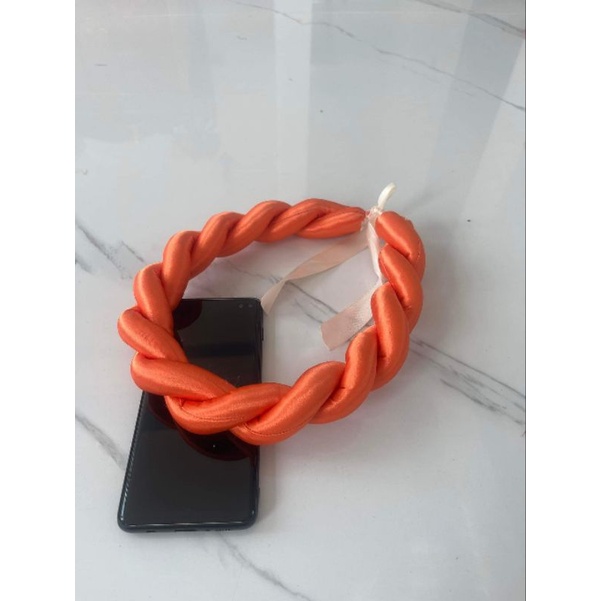Mấn xoắn đôi trơn vải phi bóng, mấn đội đầu áo dài, mấn cách tân, phụ kiện thời trang, phụ kiện cưới