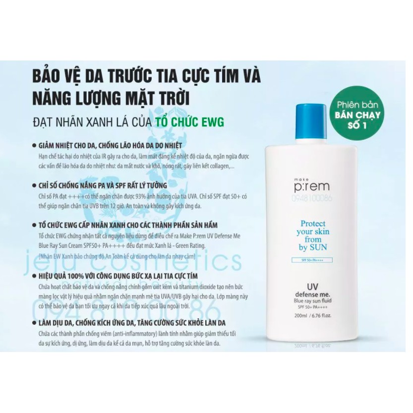150ML - MẪU MỚI - Kem chống nắng MAKE UV DEFENSE ME DAILY SUN FLUID