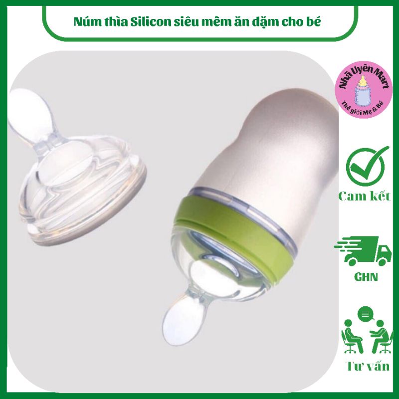 Núm thìa Silicon siêu mềm ăn dặm cho bé
