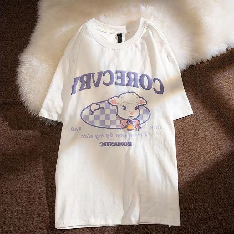 NRVP Áo Thun 100% Cotton Tay Ngắn Dáng Rộng Thời Trang Hàn Quốc Cho Nữ