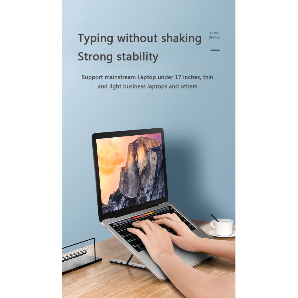 Chân đế máy tính xách tay bằng nhôm, MACBOOK, giá đỡ IPAD có thể điều chỉnh độ cao, Có quạt tản nhiệt laptop tiện lợi, chân đế máy tính xách tay bằng nhôm