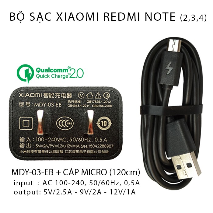 Cáp sạc / Củ sạc Xiaomi các loại sạc nhanh QC 2.0 / 3.0 tháo máy MDY-08-EF, MDY-08-EH, MDY-08-ES