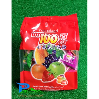 Kẹo LOT 100 trái cây tổng hợp - Gói 320g