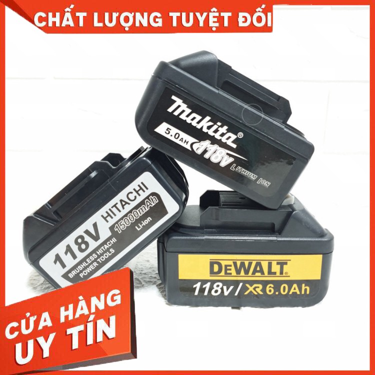 [CHÍNH HÃNG] Pin máy siết bulong, máy khoan 118V Pin 10 cell cao cấp HItachi, Makita, Dewalt Chính hãng