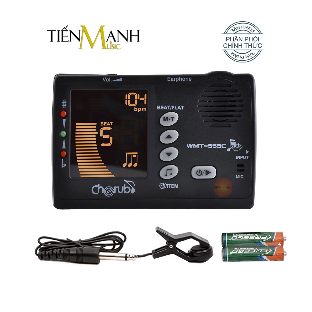 Máy lên dây đập nhịp điện tử Cherub Metro Tuner WMT-555C (Lên dây cho mọi loại Nhạc Cụ - WMT 555C Tuning WMT555C)