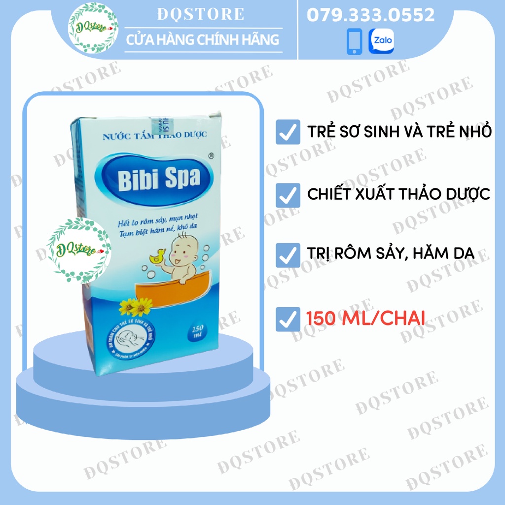 Nước Tắm Thảo Dược Bibi Spa Tạm Biệt Hăm Nẻ Hết Lo Rôm Sảy - 150ml