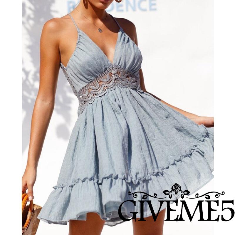 Đầm nữ hai dây phong cách boho thời trang quyến rũ