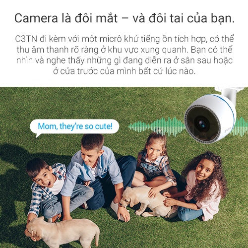 Camera WI-FI EZVIZ C3TN 2MP, Ngoài Trời, Không/Có Màu Ban Đêm, IP67 Chống Nước--Hàng Chính Hãng