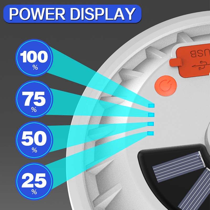 Đèn lồng di động Đèn LED cắm trại năng lượng mặt trời Đèn cắm trại cho đèn ngoài trời Đèn khẩn cấp Đèn USB có thể sạc lại nhà sử dụng 5gears