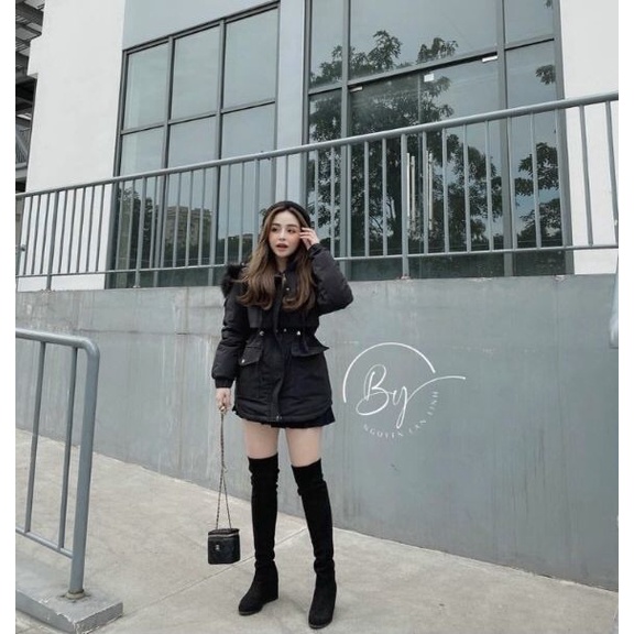 Áo khoác phao áo Parka lót lông siêu ấm - Hàng Quảng Châu