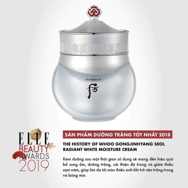 Gói kem dưỡng trắng mờ thâm nám whoo Radiant White Moisture Cream 1ml_DATE MỚI NHẤT