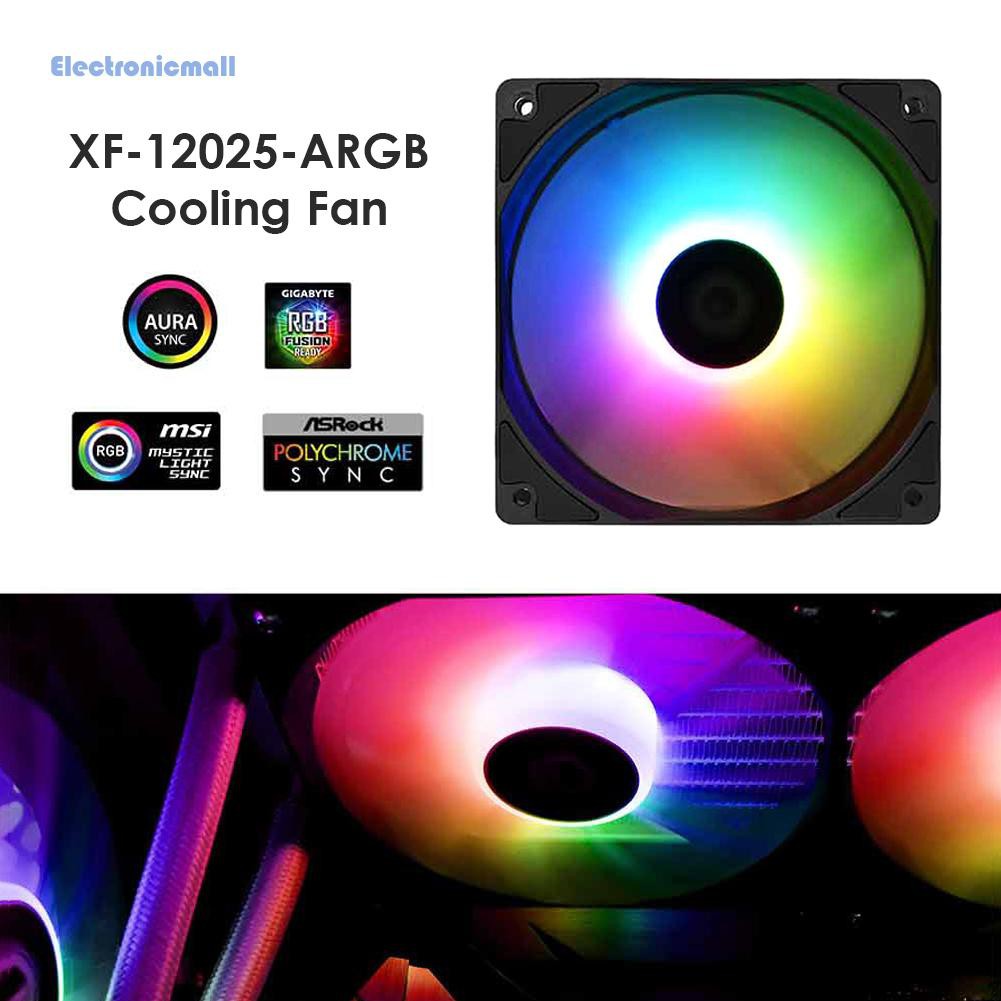 XF-12025-ARGB PWM PC Case Fan 120mm Addressable RGB Fan for Air Cooler꒪NICE