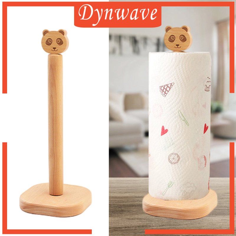 1 Giá Đỡ Khăn Giấy Cuộn Bằng Gỗ Hình Động Vật Hoạt Hình Kèm Đế Đỡ Sắp Xếp Gọn Gàng Cho Nhà Bếp