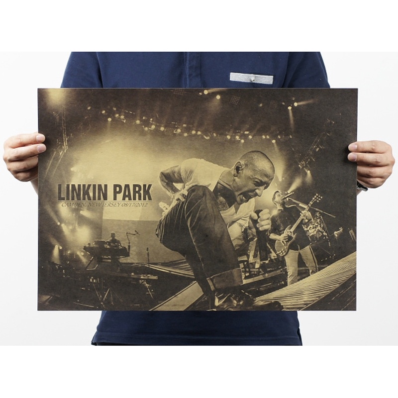 Poster Nhóm Nhạc Rock Linkin Park Phong Cách Retro