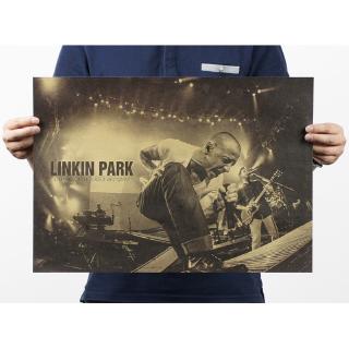 Poster Nhóm Nhạc Rock Linkin Park Phong Cách Retro