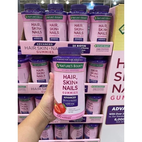 (Bill US) kẹo mọc tóc hair skin nails gummies x2 Biotin