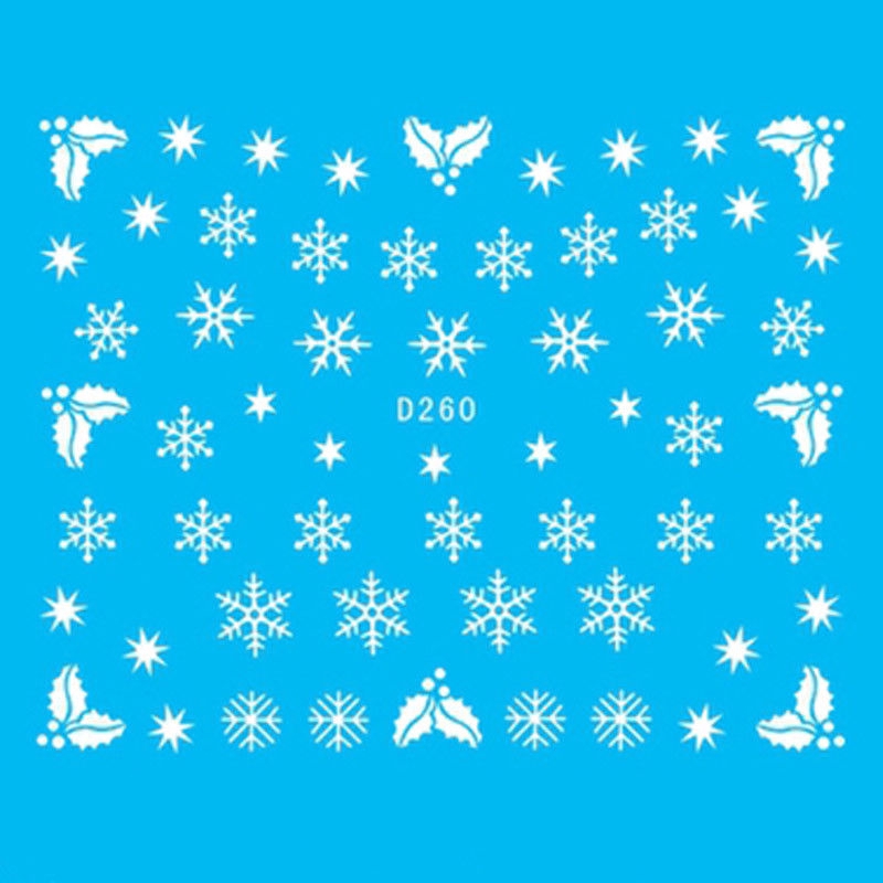 1 Tấm Sticker Dán Móng Tay Hình Bông Tuyết