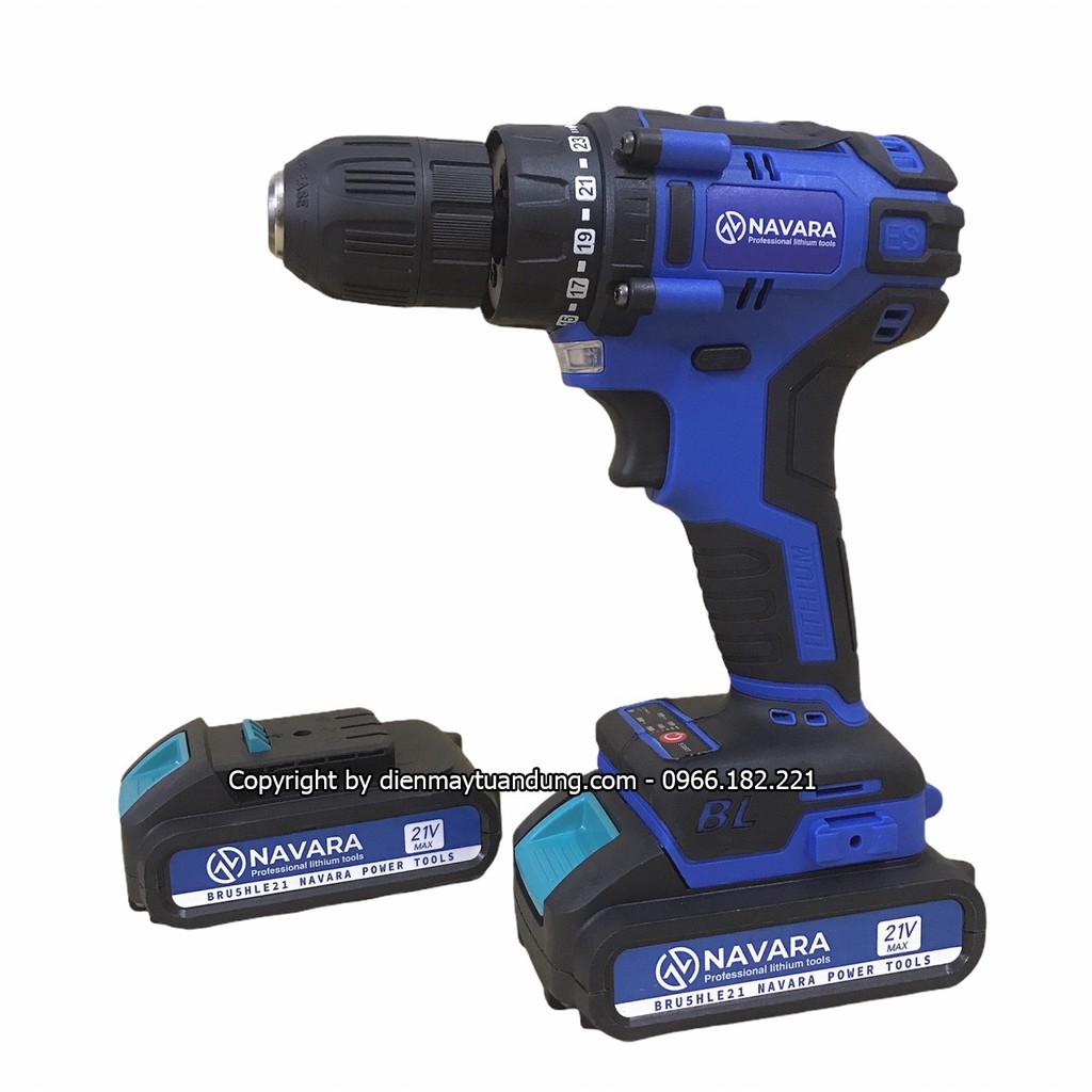 Máy khoan pin 21V NAVARA 7002 - Động cơ không chổi than siêu mạnh mẽ