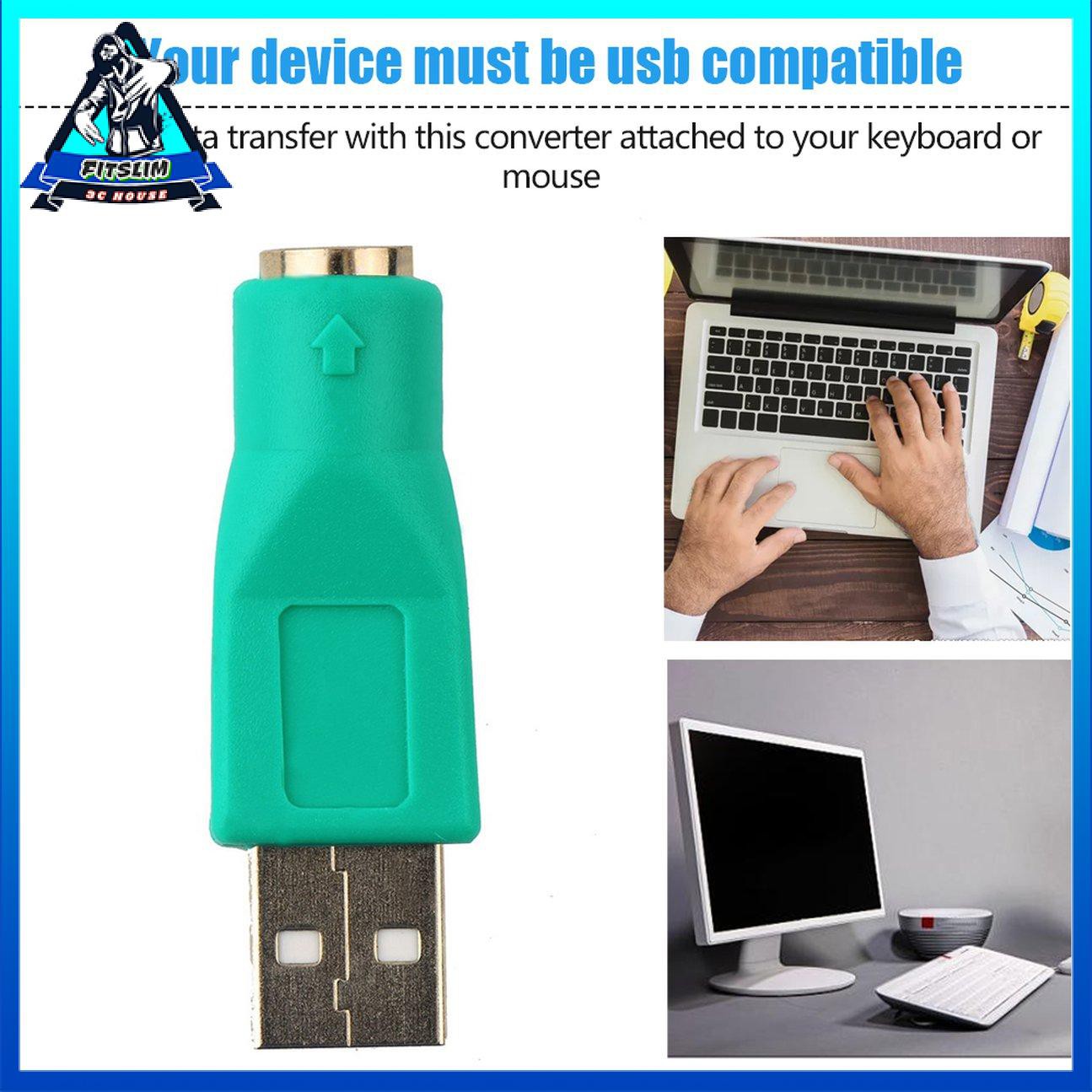 Bộ chuyển đổi USB Male sang PS2 Female cho Máy tính Bàn phím Máy tính Chuột máy tính tiện dụng