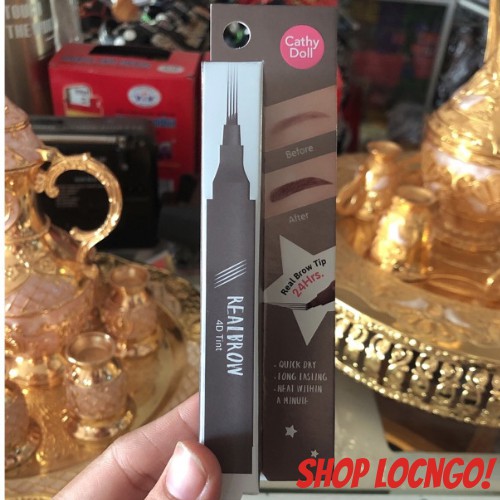 Bút vẽ chân mày Cathy Doll Real Brow 4D Tint 2G-màu nâu đen 03-Thái Lan by Shop LocNgo