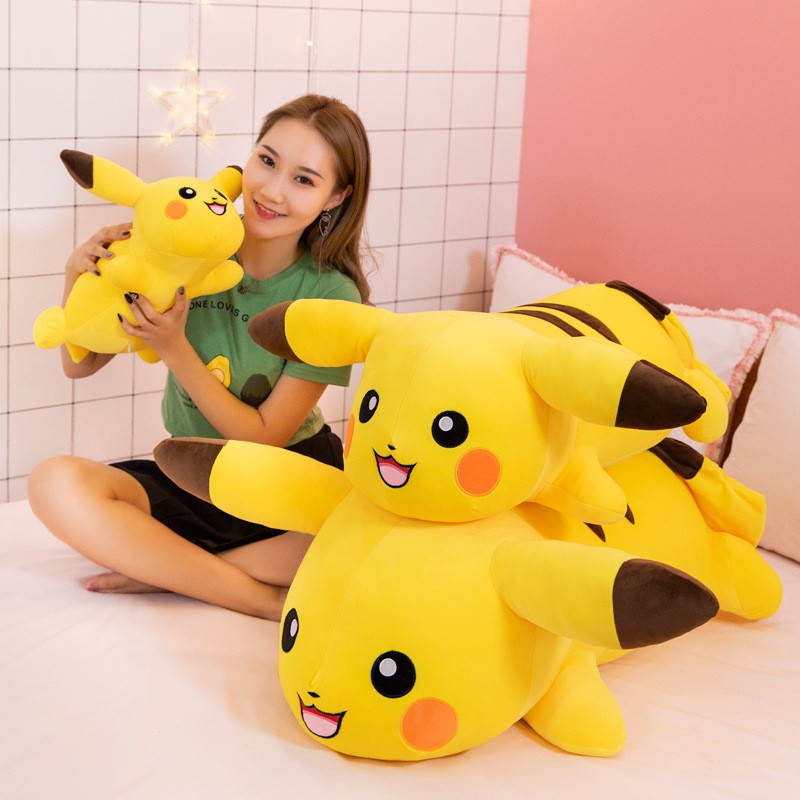 Gấu bông gối ôm pikachu dáng dài kích thước 55cm-70cm-1m-1m2 NEOCI