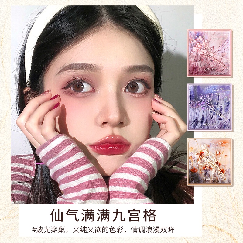 Bảng Phấn Mắt WODWOD 9 Màu Tông Nhũ Và Lì Chống Nước Lâu Trôi NO.W884
