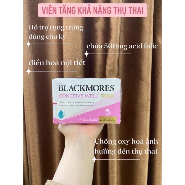 Khoáng chất + Vitamin Tổng Hợp Chuẩn Bị Mang Thai Blackmores Conceive Well Gold Úc Giúp Mẹ Khỏe, Bé Khỏe Và Thông Minh