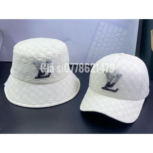 Nón cặp 1 set 2 mũ nam nữ - vành bucket vs kết lưỡi trai vải xốp ô nhập thời trang