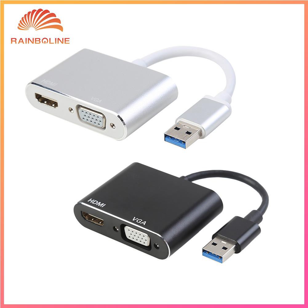 Bộ Chuyển Đổi Usb 3.0 Sang Hdmi-Compatible Vga 1080p Cho Windows 7 / 8 / 10 Pc Tv