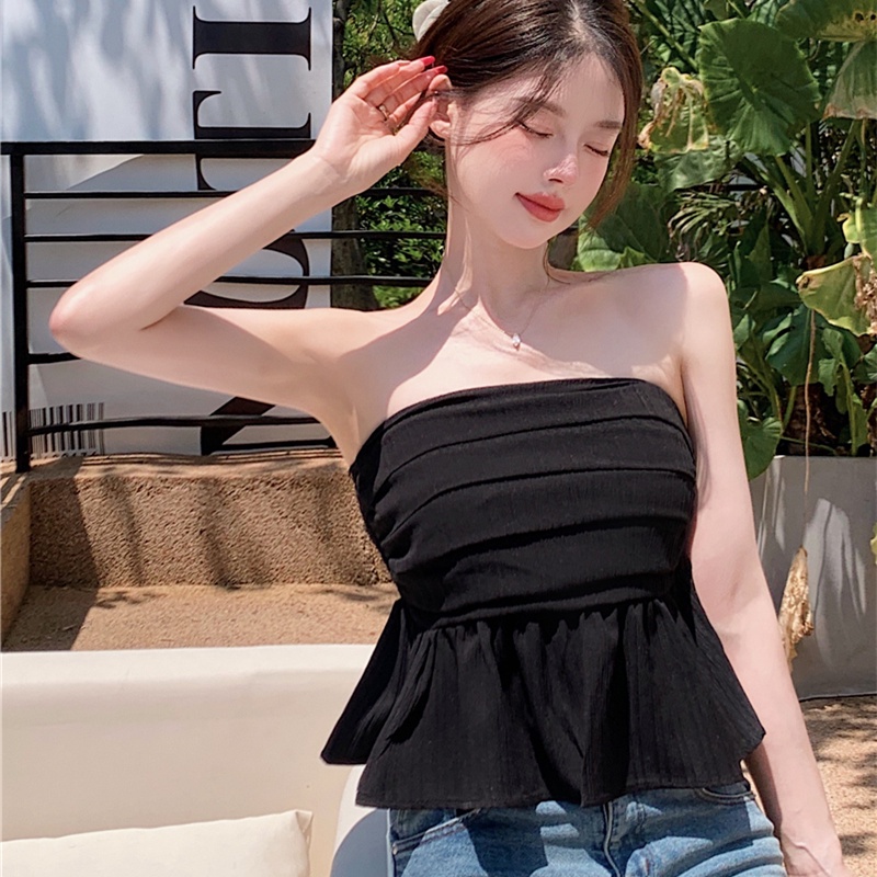 Áo Ống Màu Trơn Không Tay Thời Trang Mùa Hè Cho Nữ