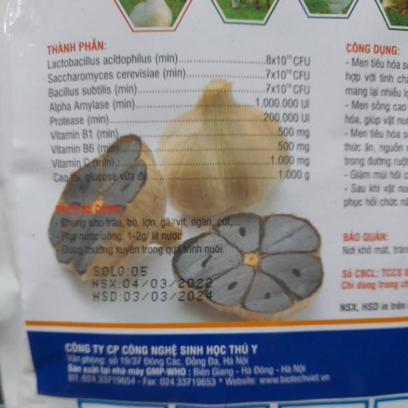 Men cao tỏi cao cấp, men tiêu hóa cho chó mèo lợn heo gà đá chọi chim dê thỏ trâu bò vịt ngan, hấp thu tốt tăng hệ miễnd