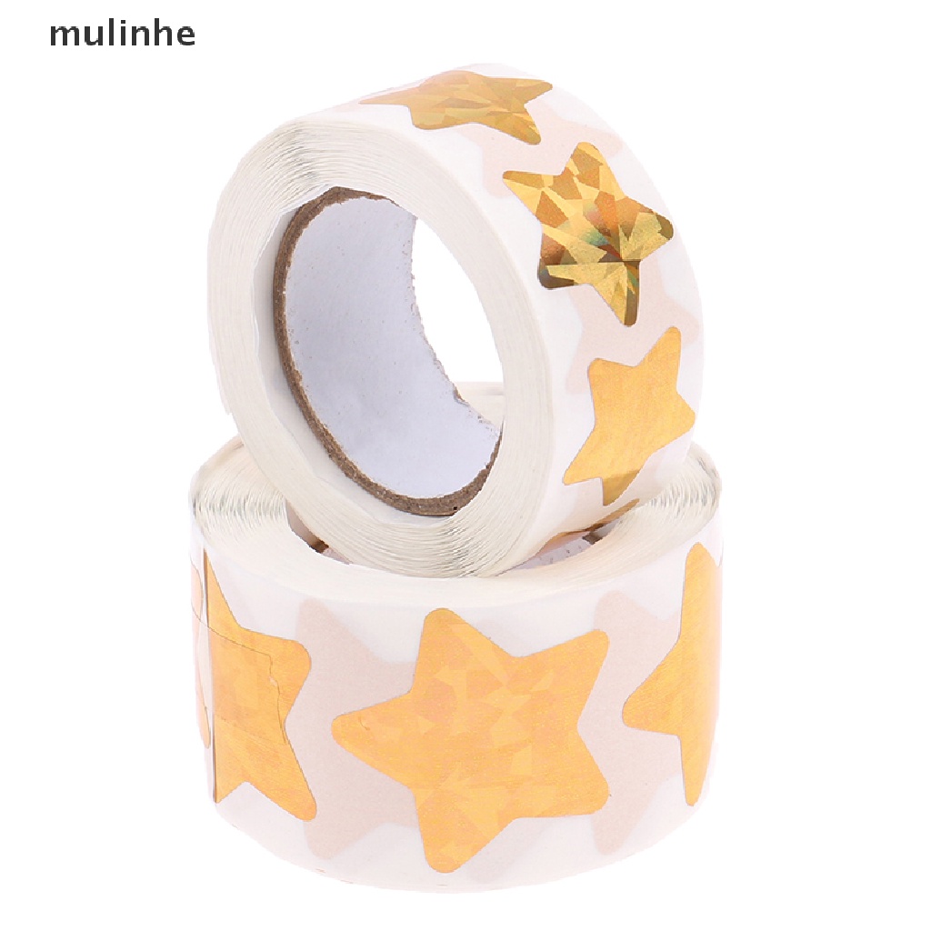 Cuộn 500 Sticker Hình Ngôi Sao Màu Vàng Để Khen Thưởng Cho Bé
