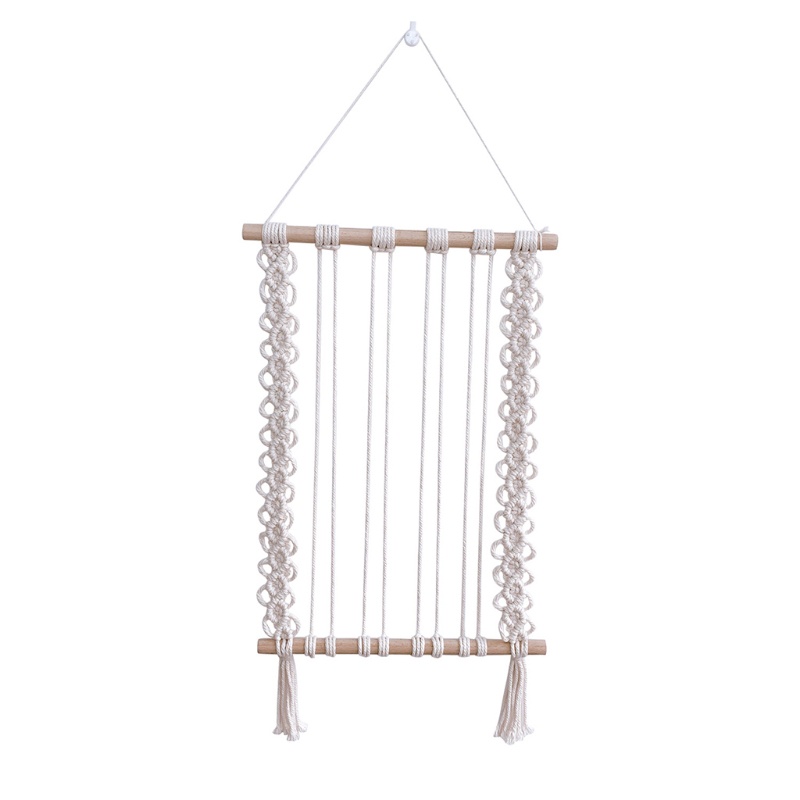 Giá Đỡ Kẹp Tóc Macrame Đan Phối Tua Rua Phong Cách Bắc Âu