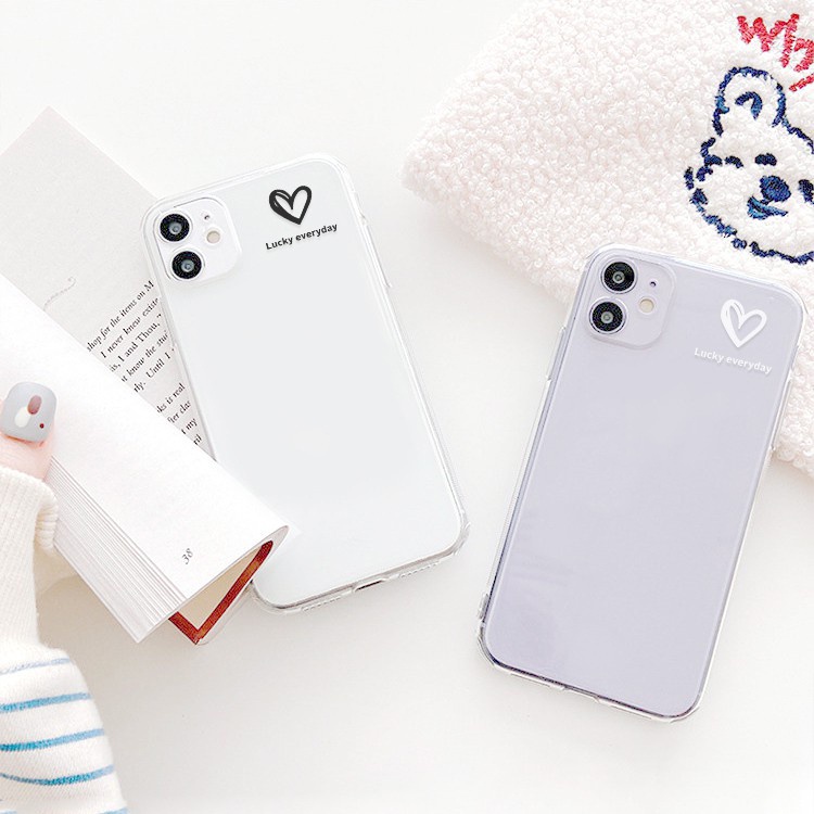 Ốp lưng iphone dẻo silicon trong suốt lucky cho ip 6 đến 13promax t95
