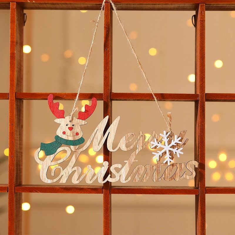 Treo cửa gỗ Kẻ du hành Giáng sinh Merry Christmas