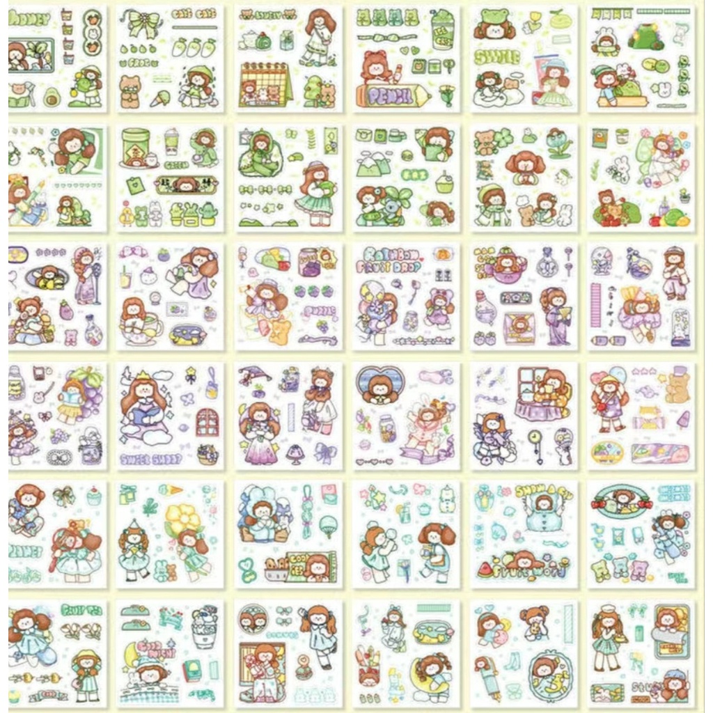 Sticker 1 tấm trang trí sổ/ đồ dùng cá nhân dễ thương, hình dán trang trí nhiều mẫu size 8*8cm Mẫu giao ngẫu nhiên