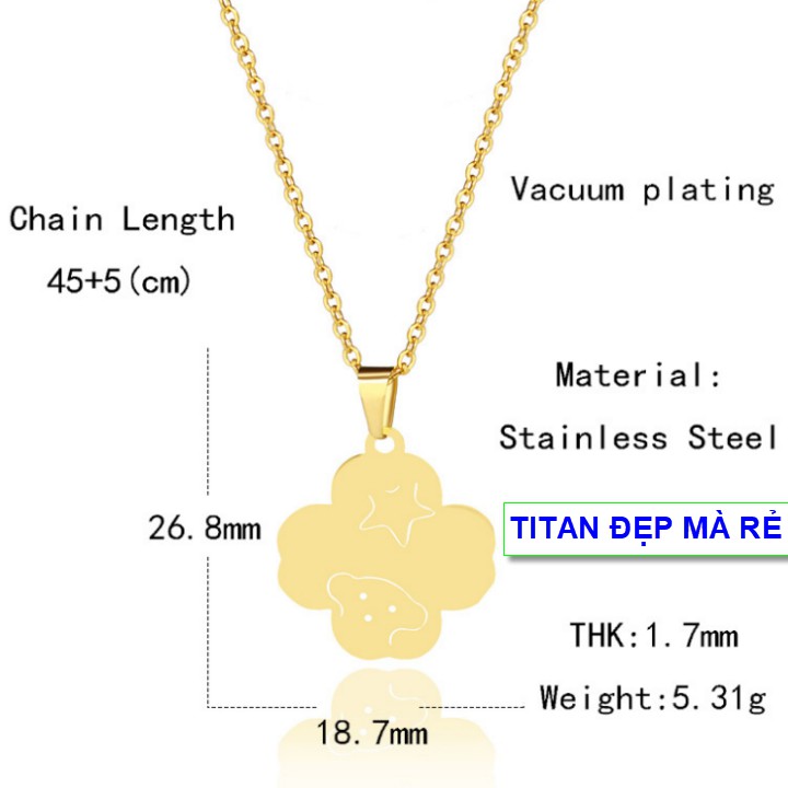 Dây chuyền titan nữ kiểu hàn quốc titan cá tính - Hàng titan vàng 18k sáng bóng đẹp - Cam kết 1 đổi 1 nếu đen và gỉ