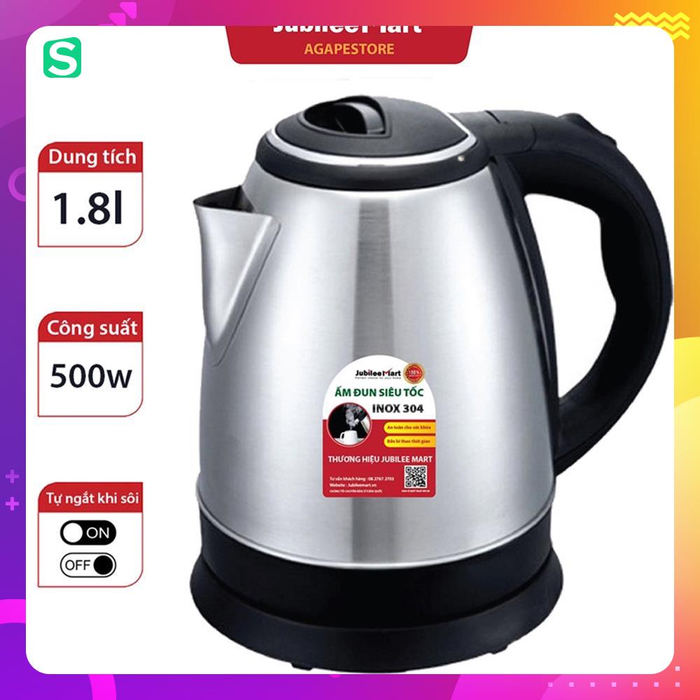 Ấm siêu tốc inox 1.8l cao cấp đun nước chín đạt chuẩn ast677 - bảo hành 12 tháng msp78951 msp52588